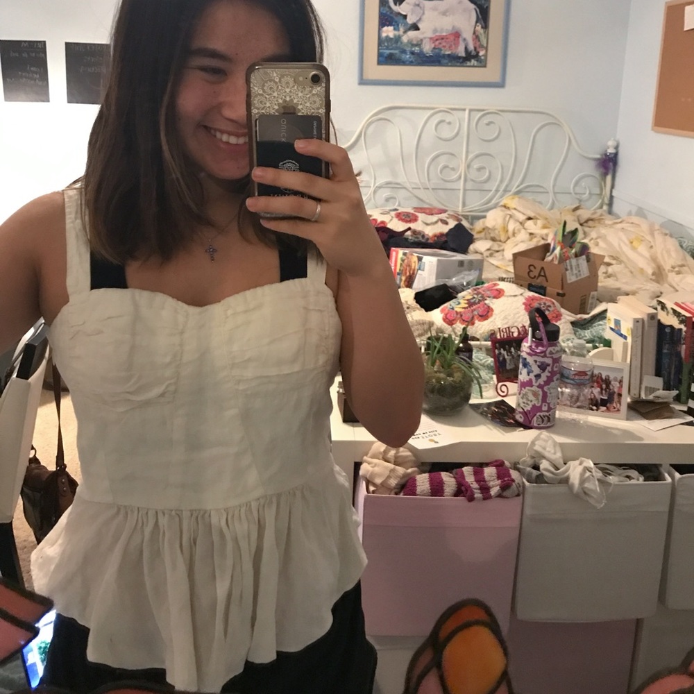 Juicy Couture White Peplum Tank Top